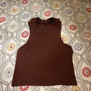 Brown Racer Back Tank Top